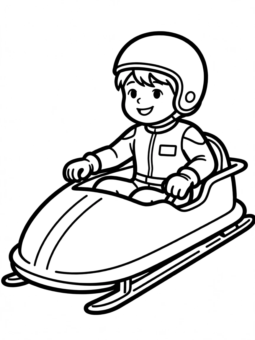 (sports) A child in a luge sled