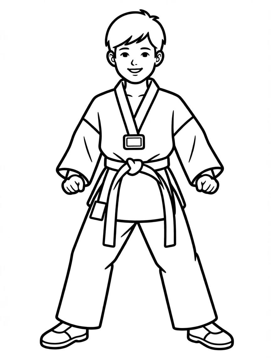 (sports) A child taekwondo uniform