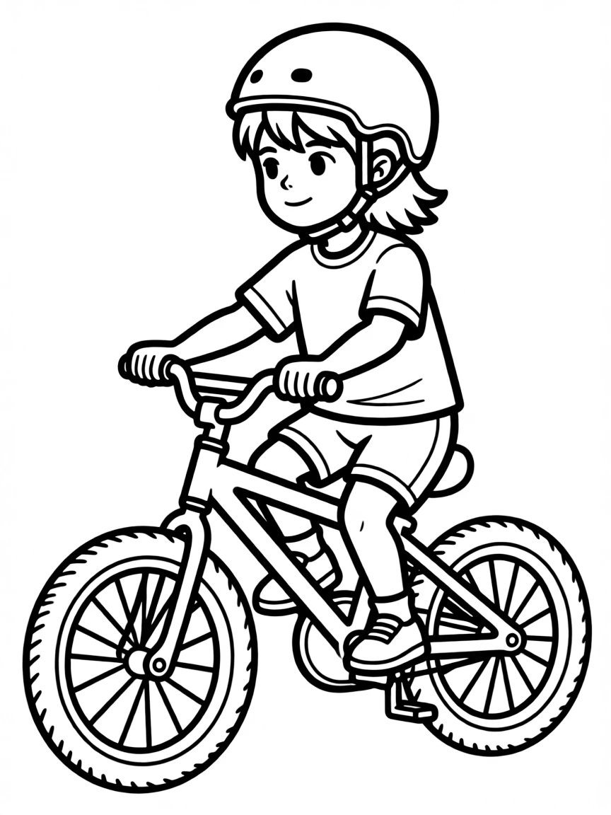 (sports) A child bicycle with helmet