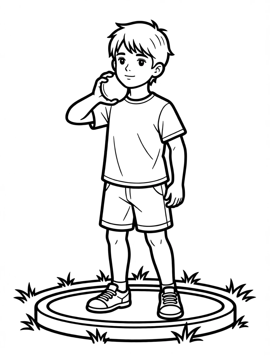 (sports) A child shot put