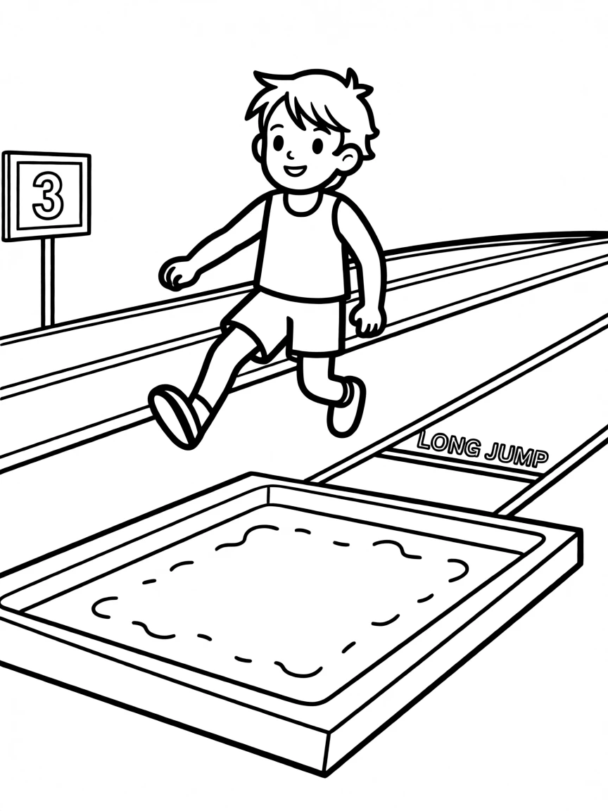 (sports) A child long jump pit