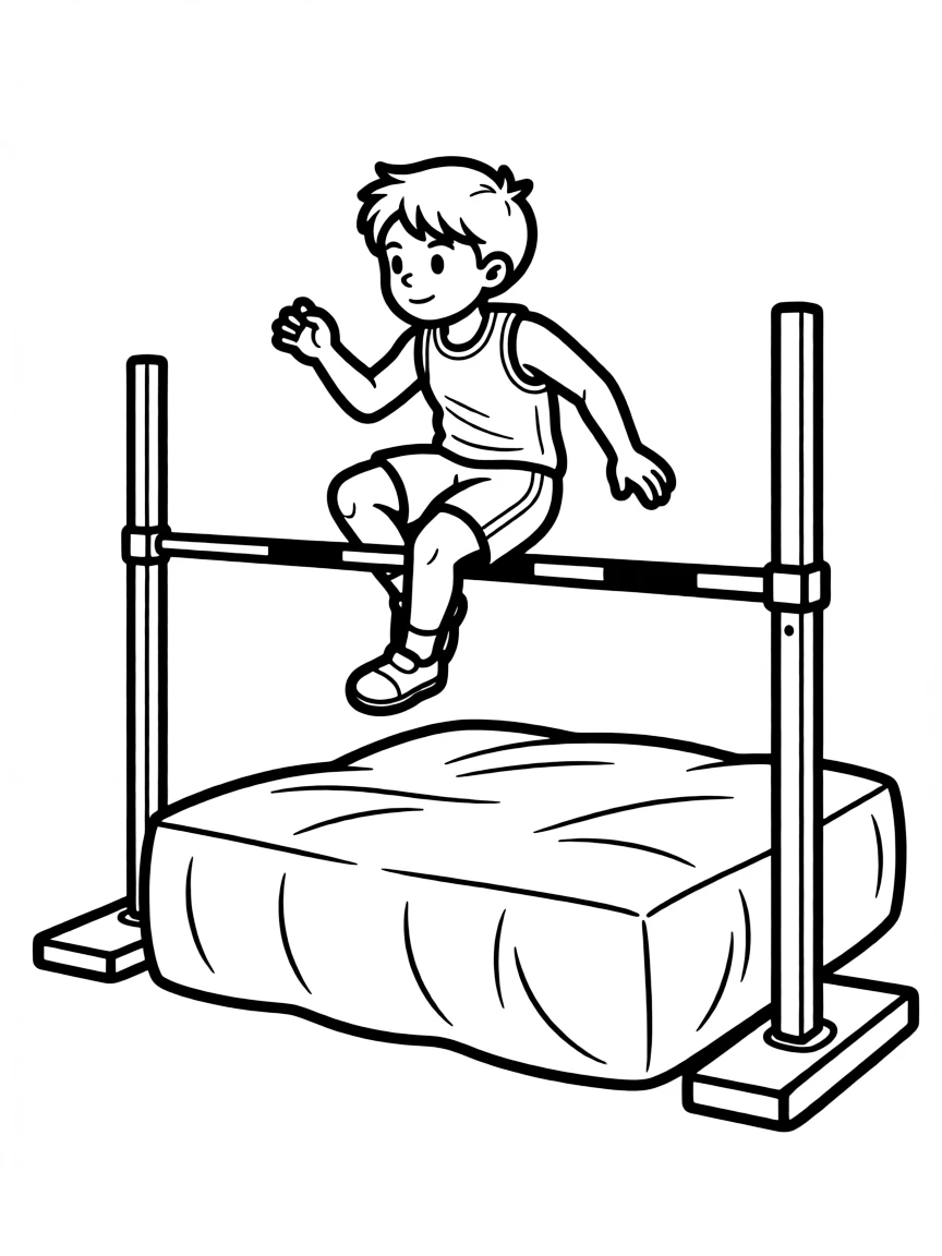 (sports) A child high jump bar