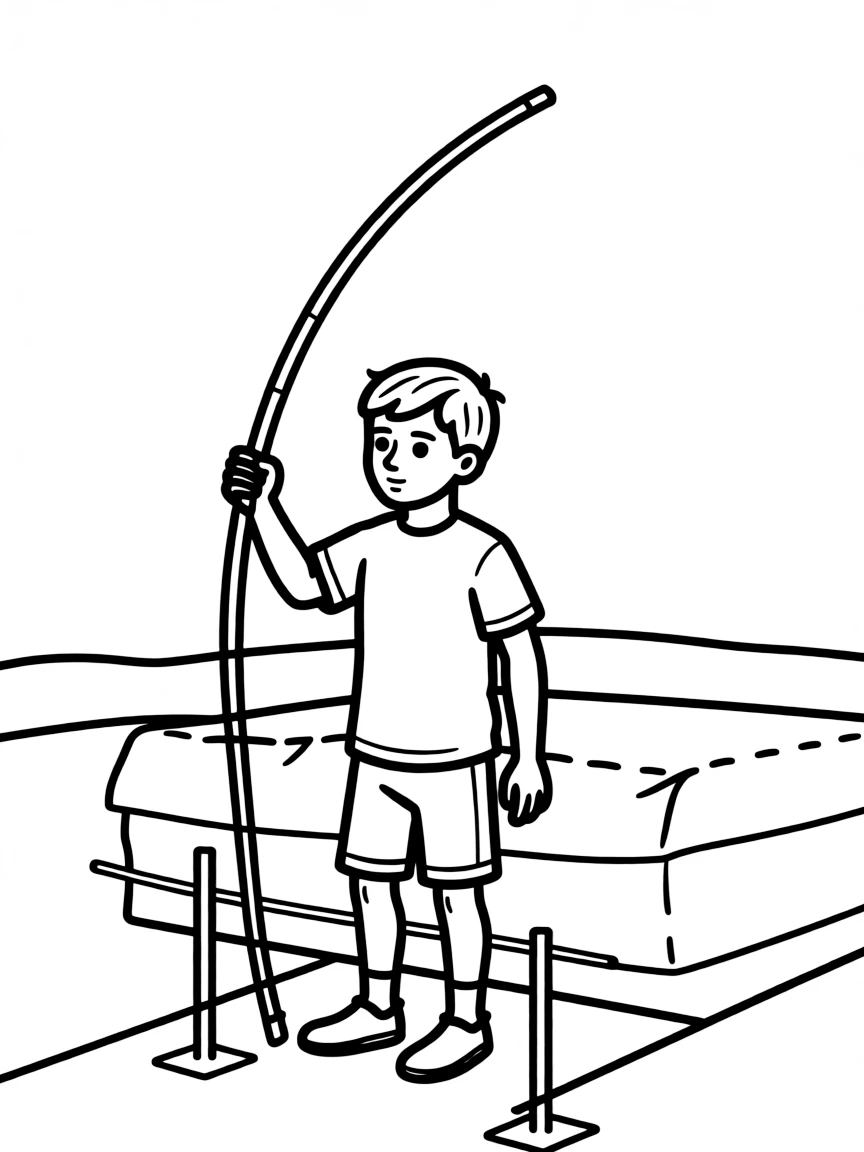 (sports) A child pole vault pole