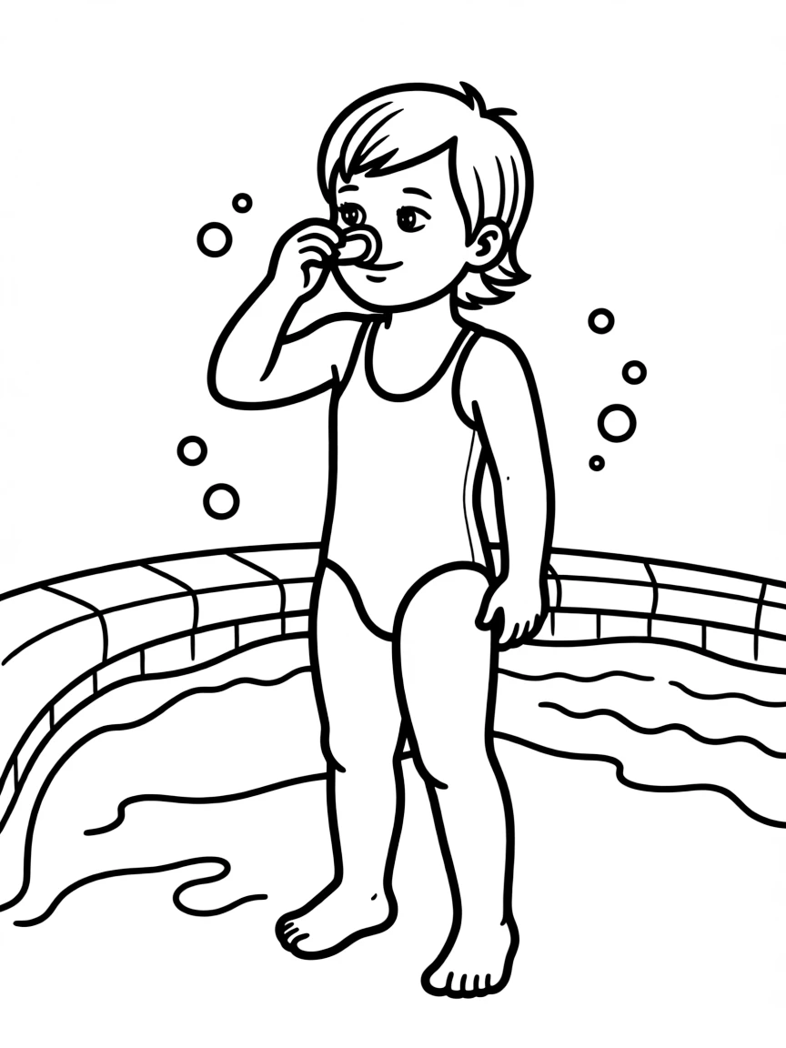 (sports) A child synchronized swimming nose clip
