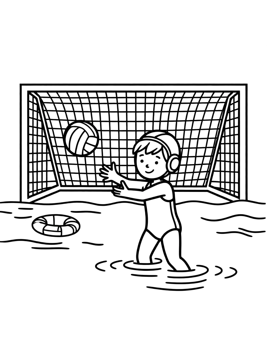 (sports) A child water polo goal