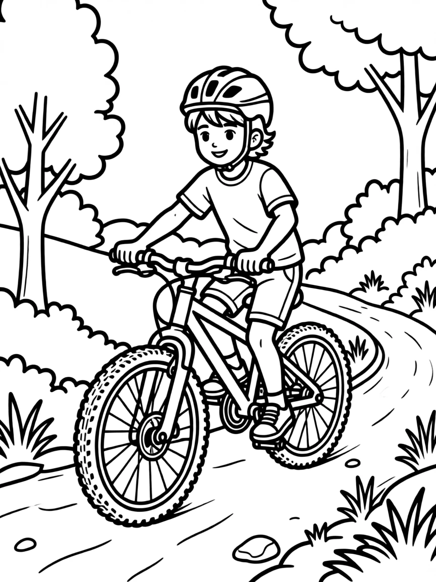 (sports) A child mountain bike trail