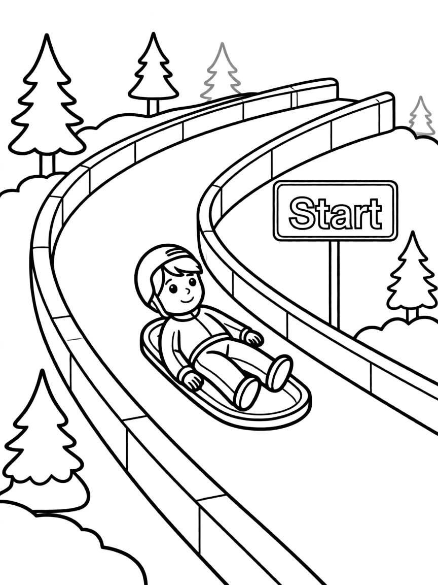 (sports) A child luge track