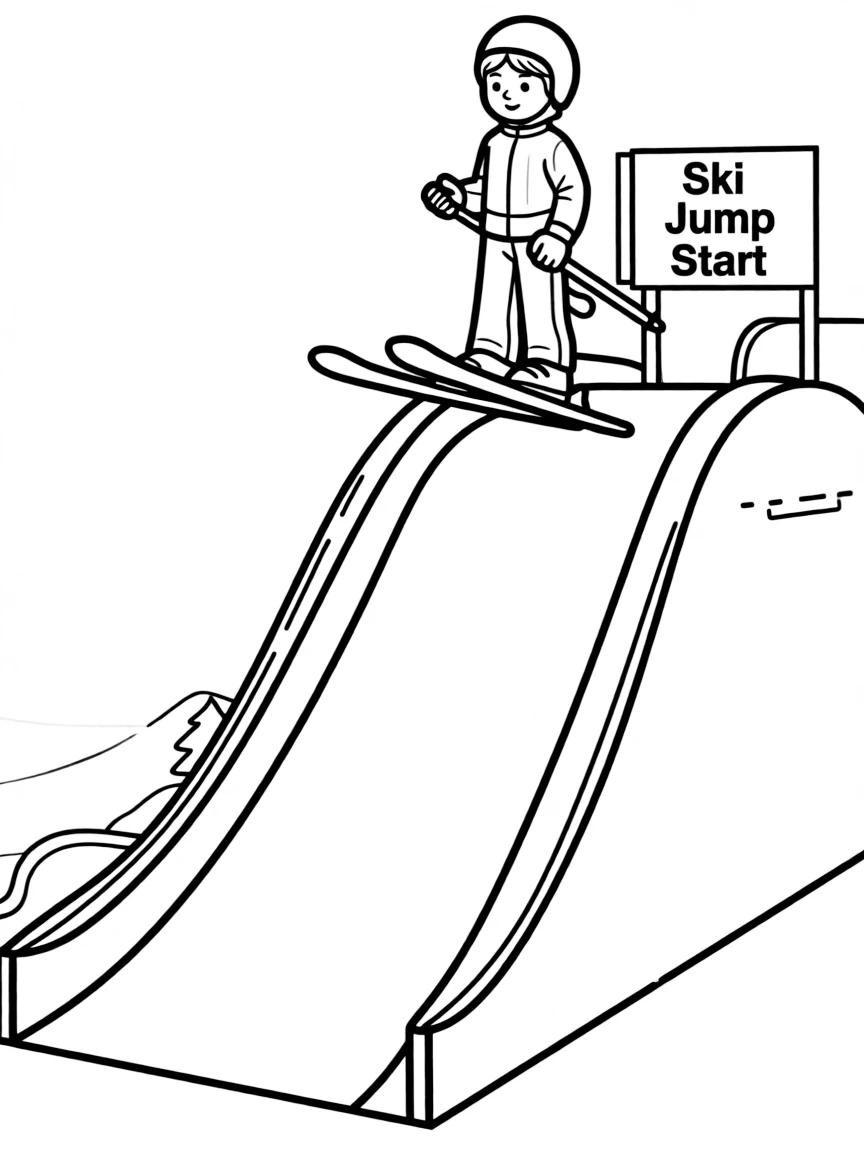 (sports) A child ski jump ramp