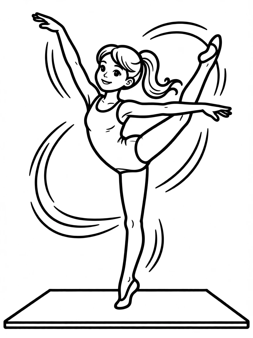 (sports) A child a graceful child doing gymnastics