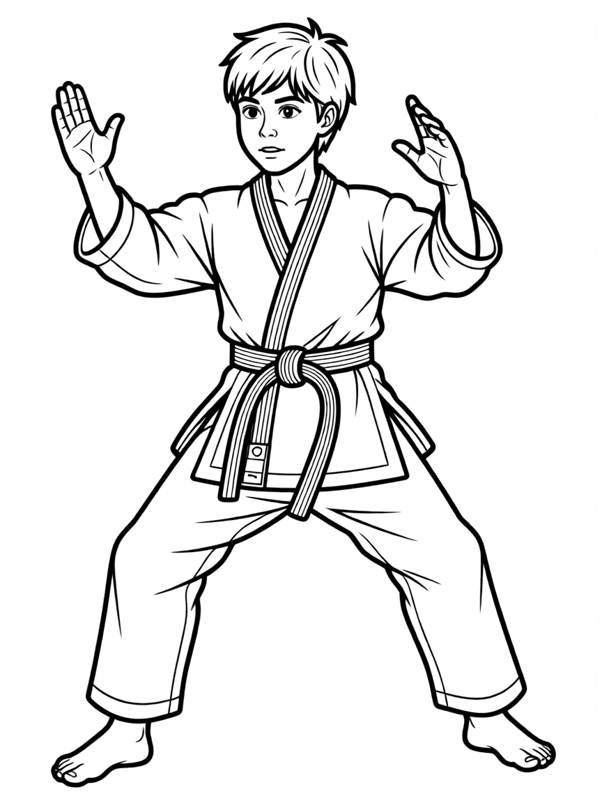 (sports) A child a strong child doing judo