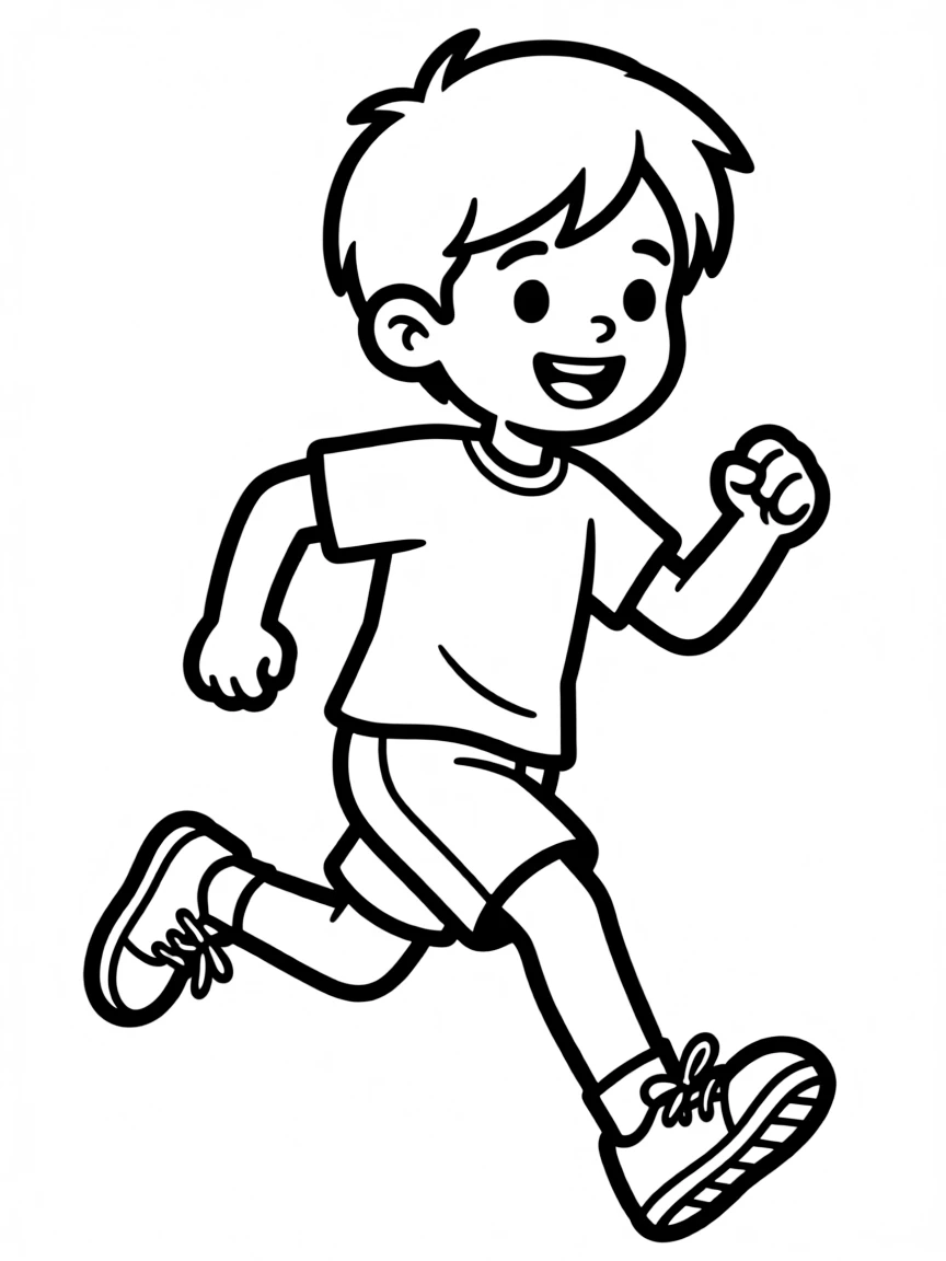 (sports) A child cartoon child running
