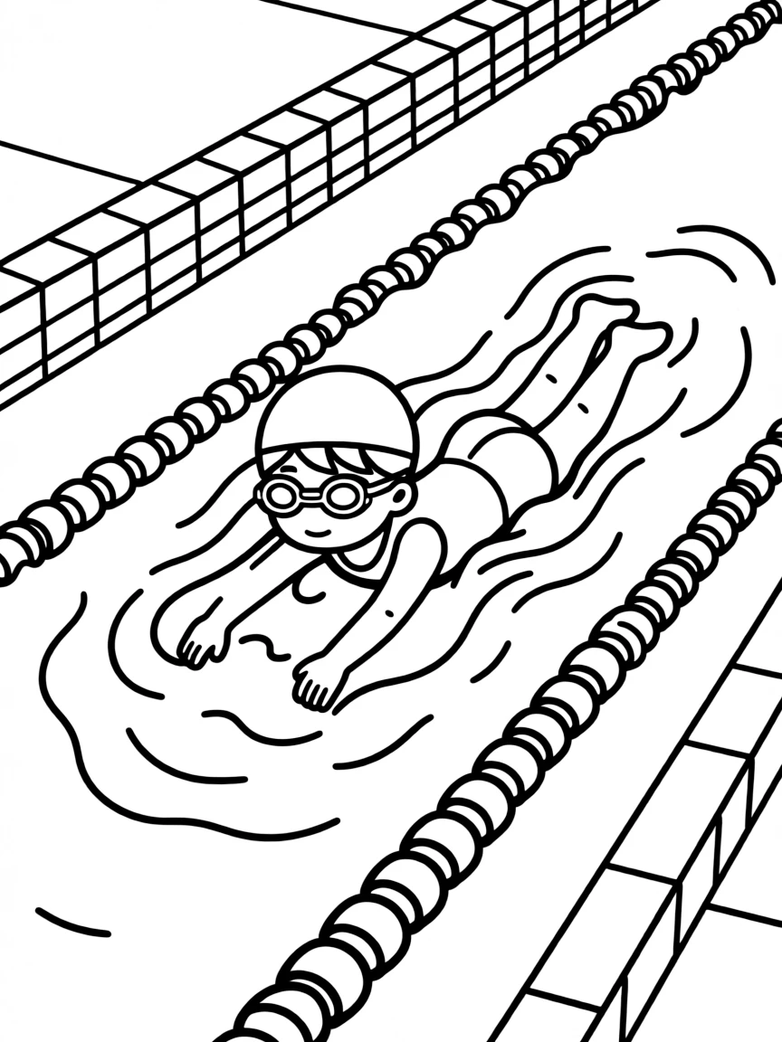 (sports) A child simple swim lane