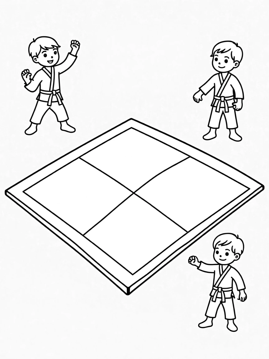 (sports) A child simple judo mat