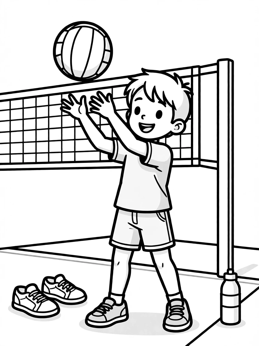 (sports) A child simple volleyball