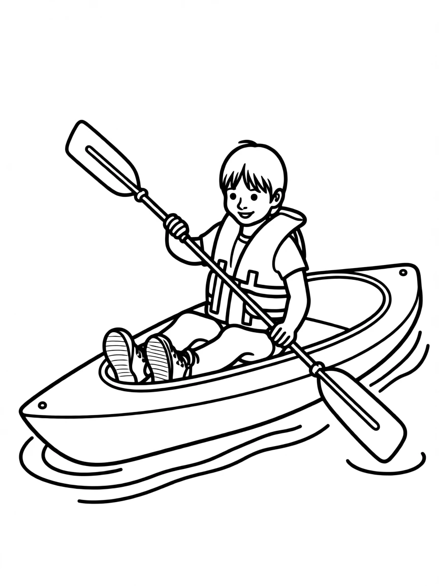 (sports) A child simple kayak