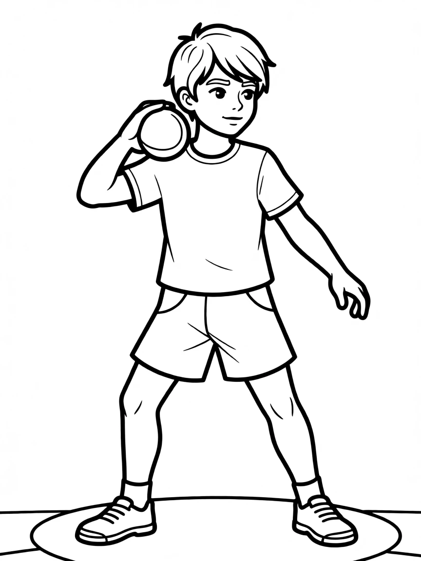 (sports) A child simple shot put ball