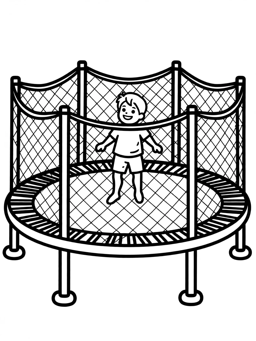(sports) A child simple trampoline net