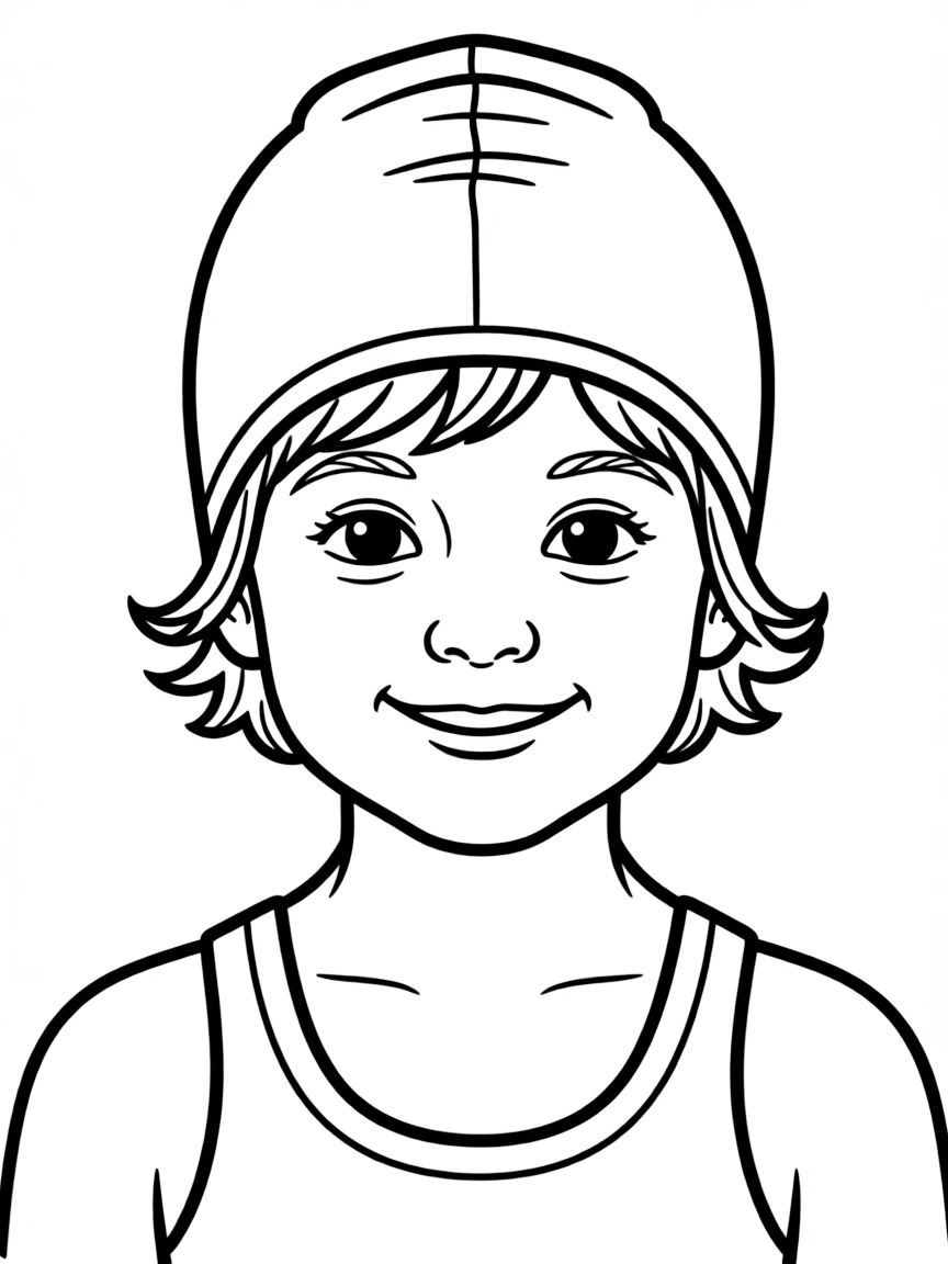 (sports) A child simple synchronized swimming cap