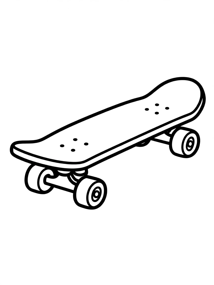 (sports) A child simple skateboard outline