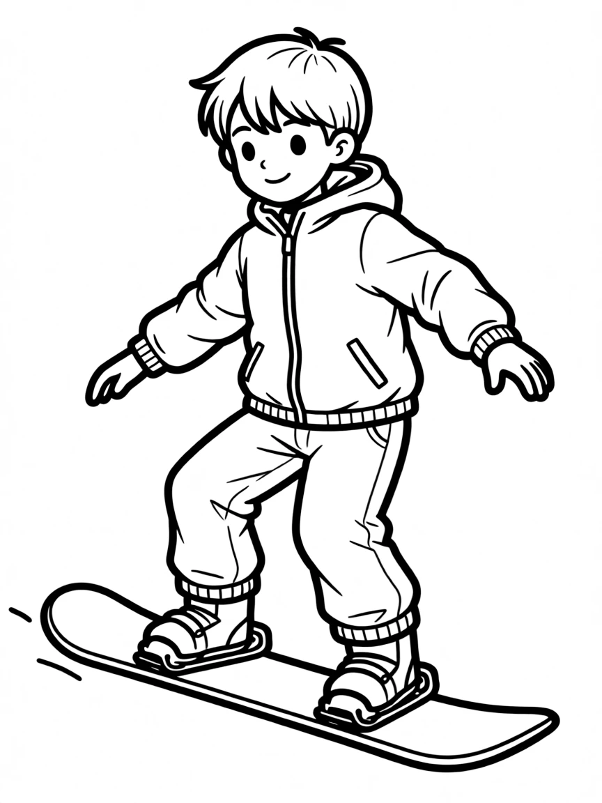 (sports) A child simple snowboard outline