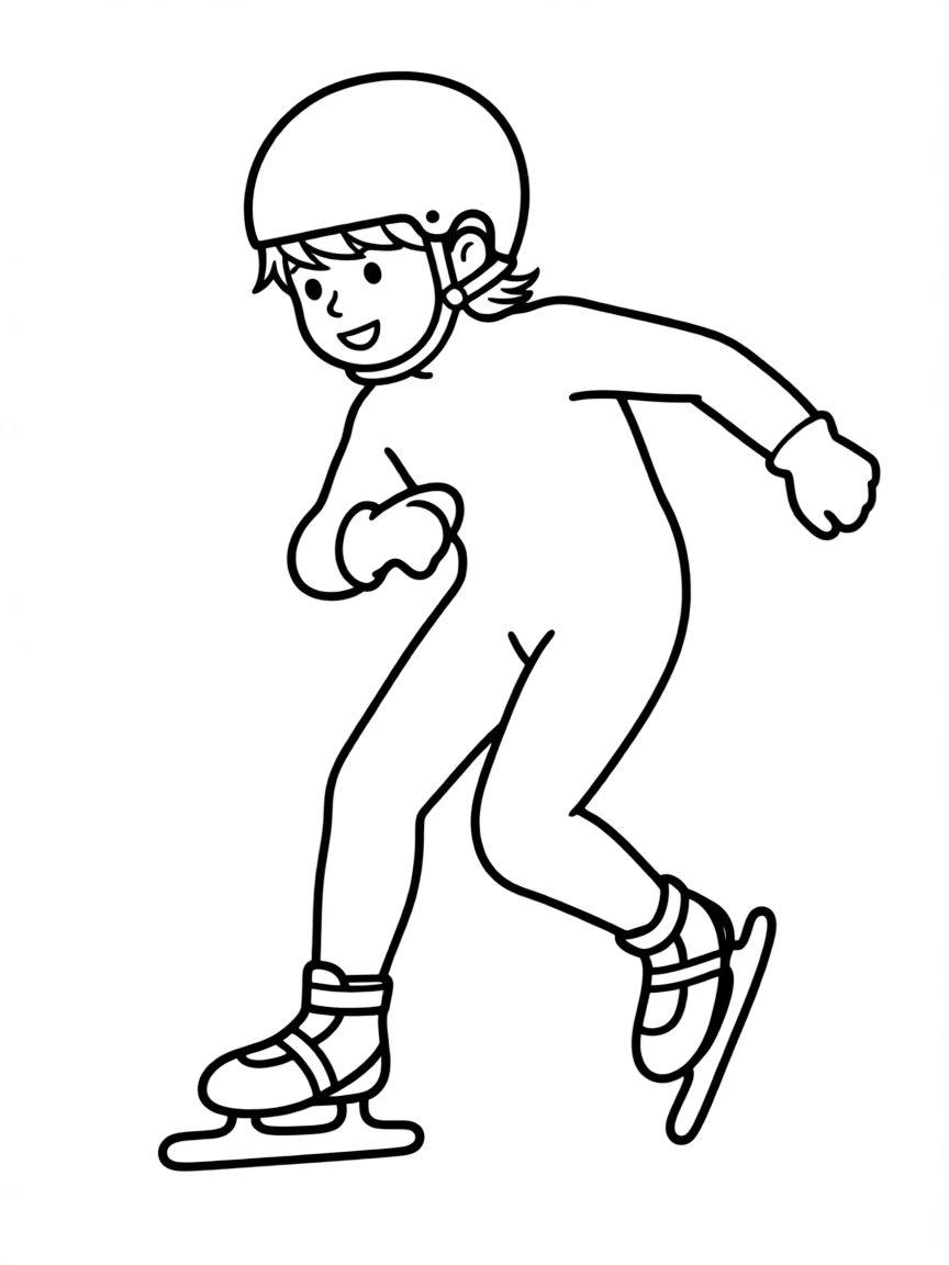 (sports) A child simple speed skate outline