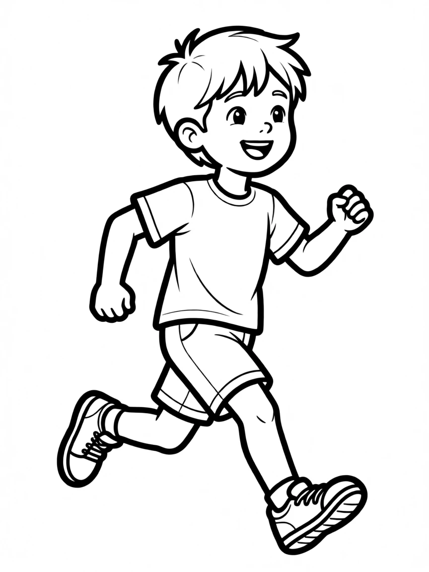 (sports) A child a boy running