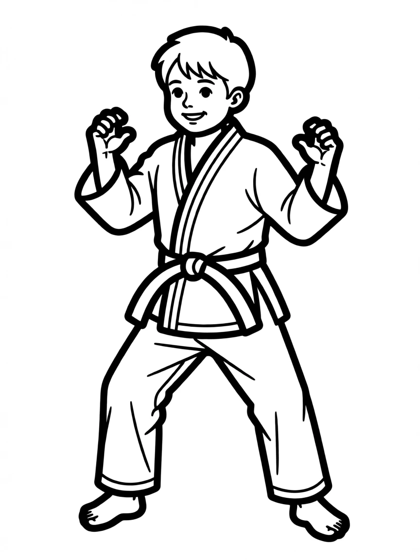 (sports) A child a boy doing judo