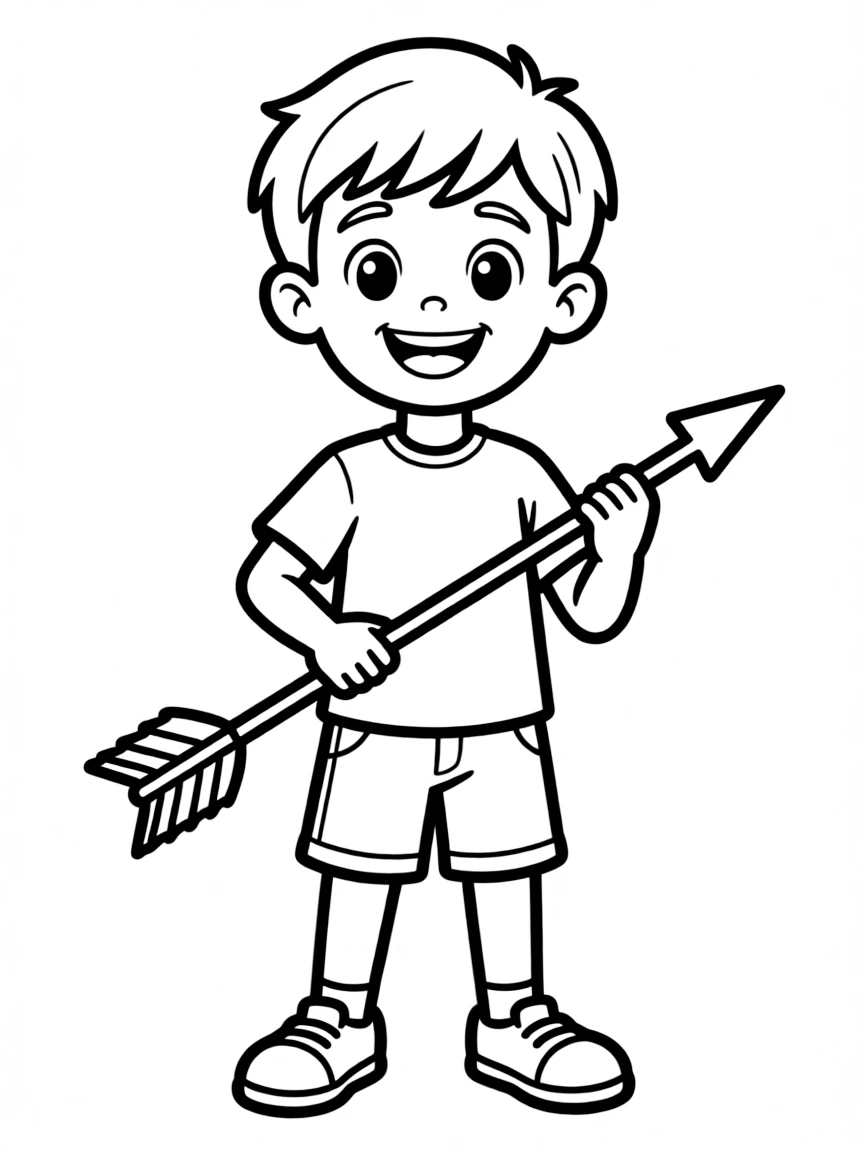 (sports) A child an arrow with a smile