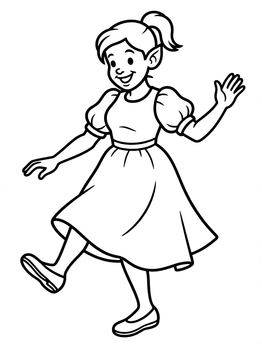 (movie characters) Fiona as an ogress, dancing.