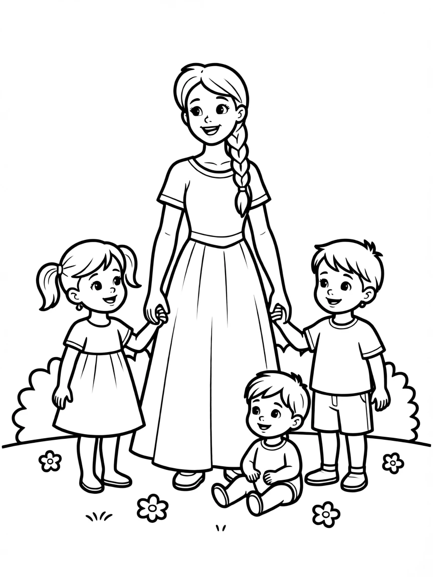 (movie characters) Fiona with her children.