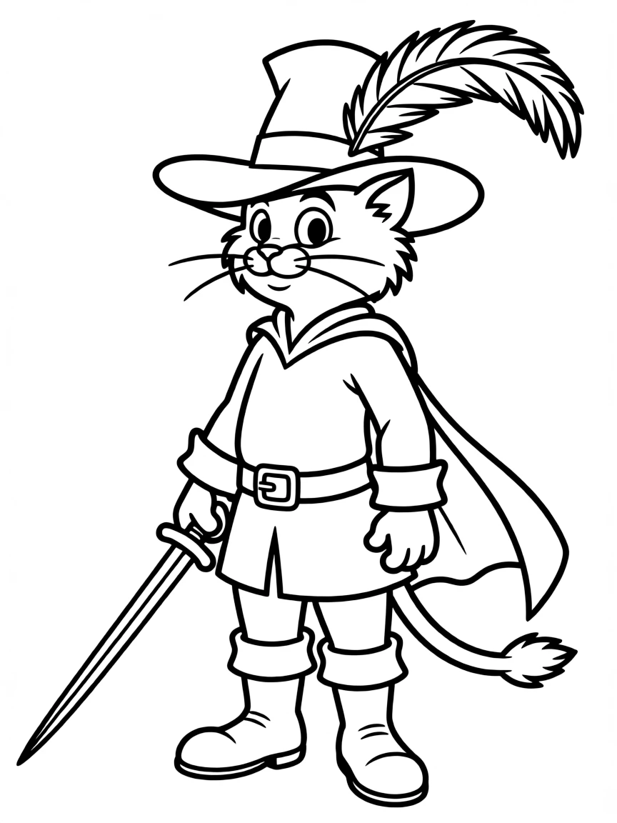 (movie characters) Puss in Boots standing tall.