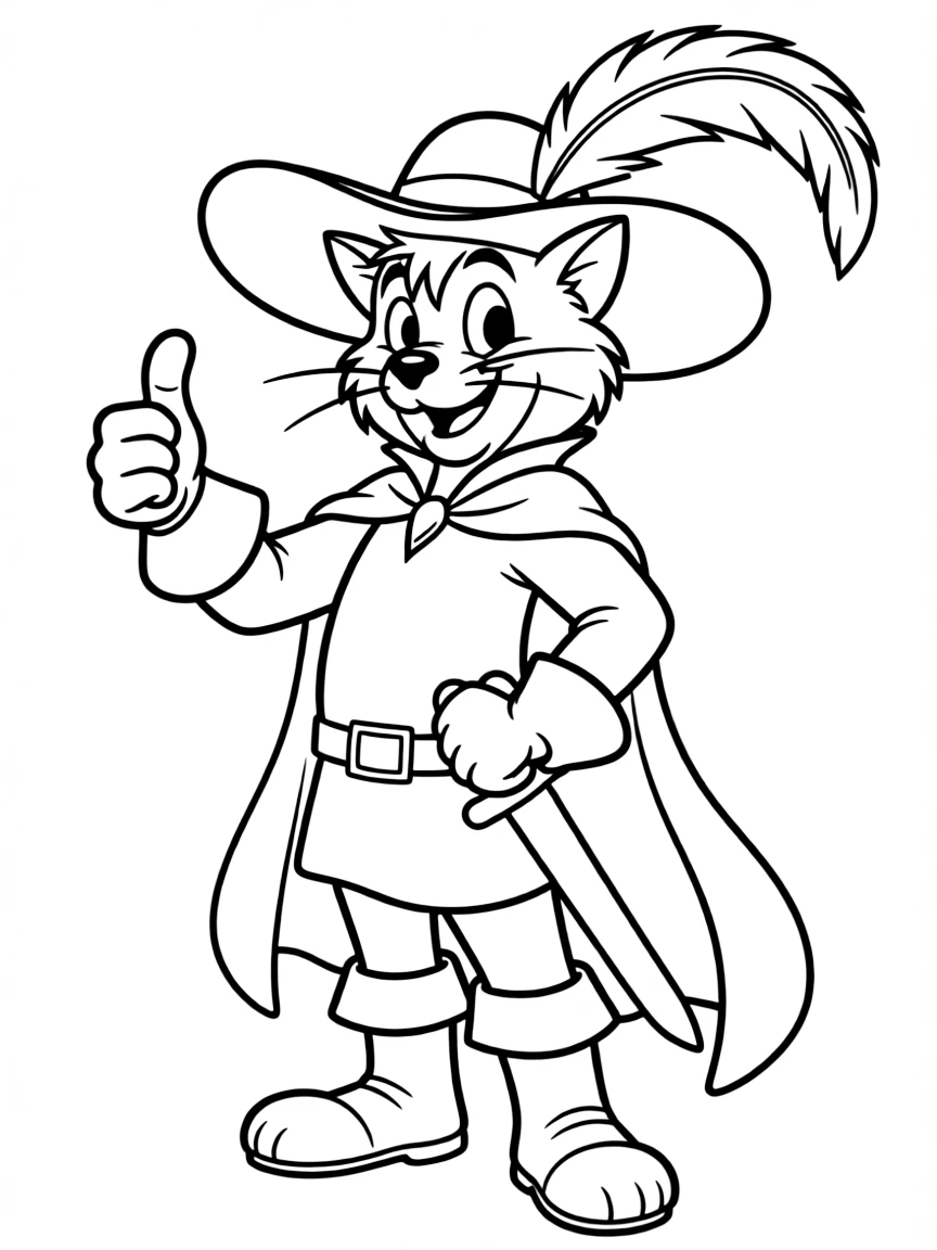 (movie characters) Puss in Boots giving a thumbs up.