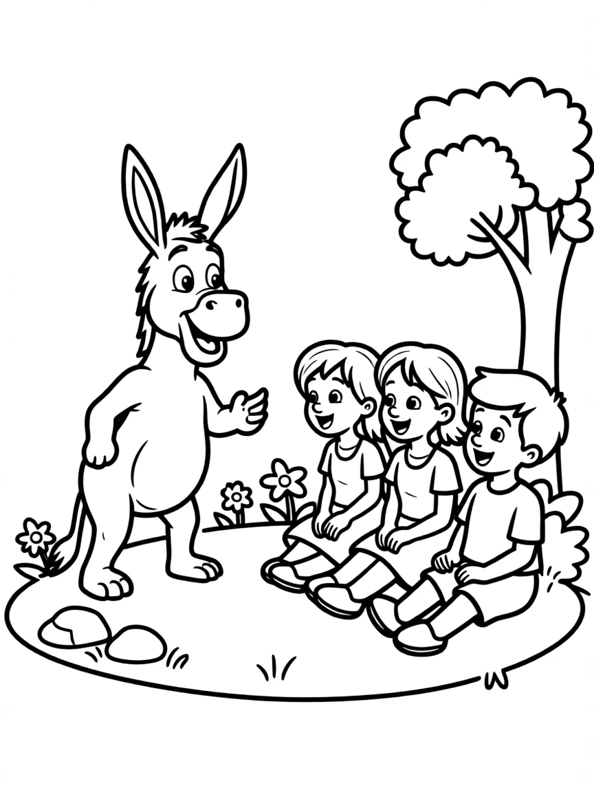(movie characters) Donkey telling a story.