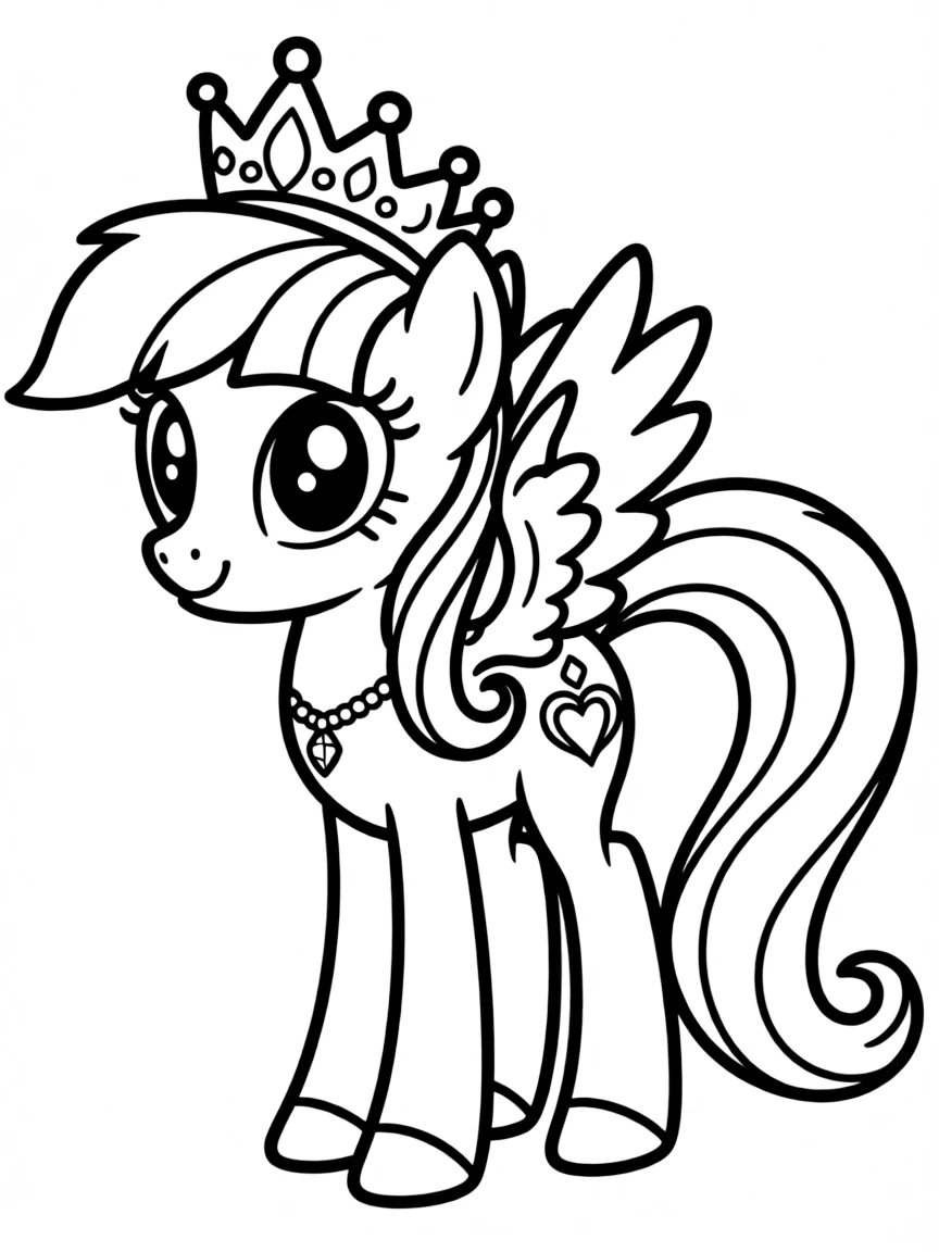 A simple outline of Princess Cadance wearing her crown.