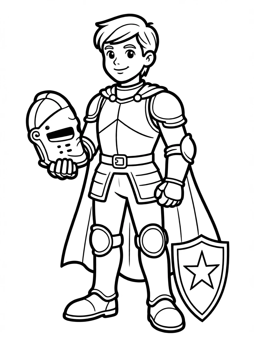 A simple outline of Shining Armor standing tall.
