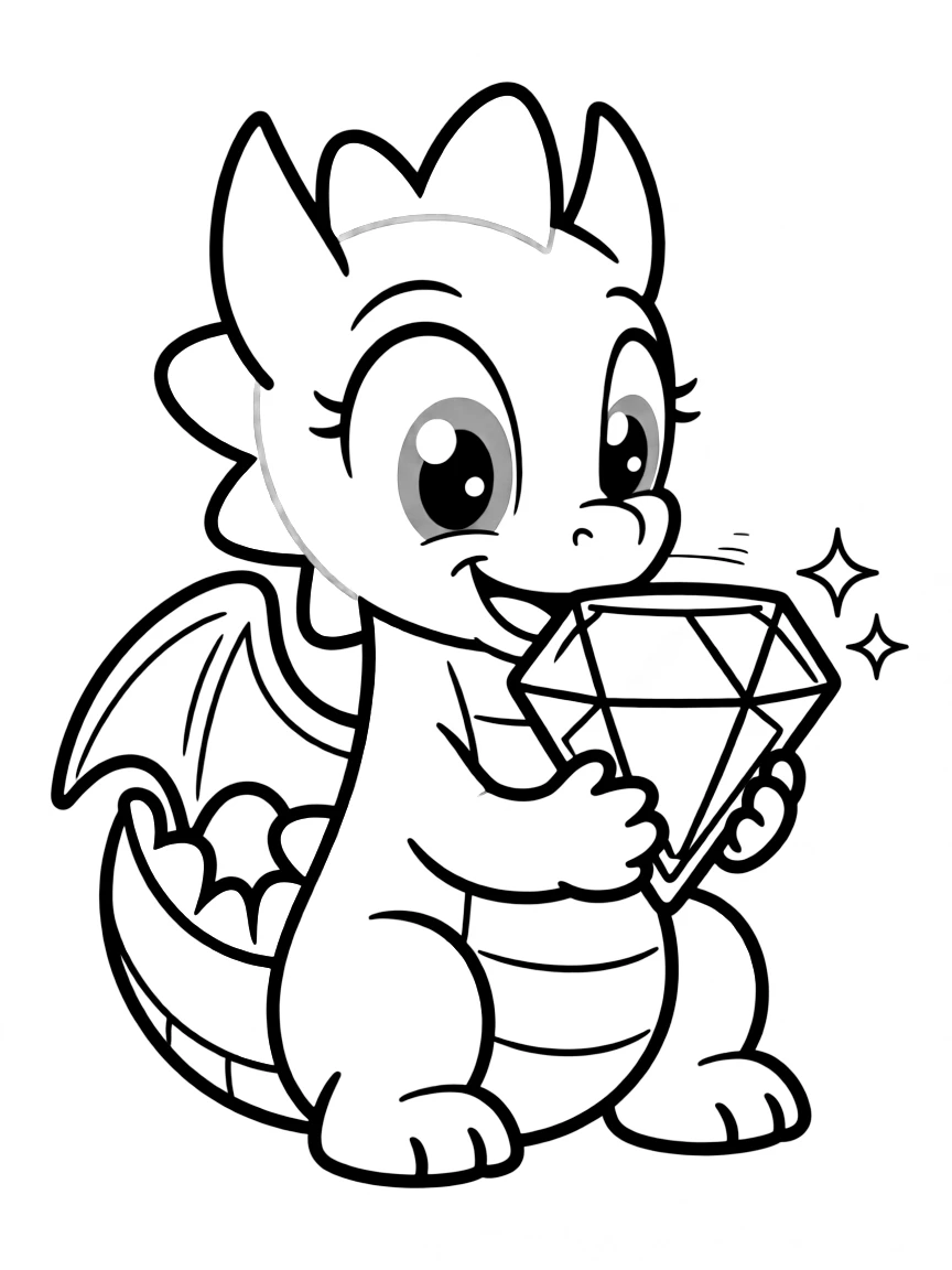 A simple outline of Spike eating a gem.