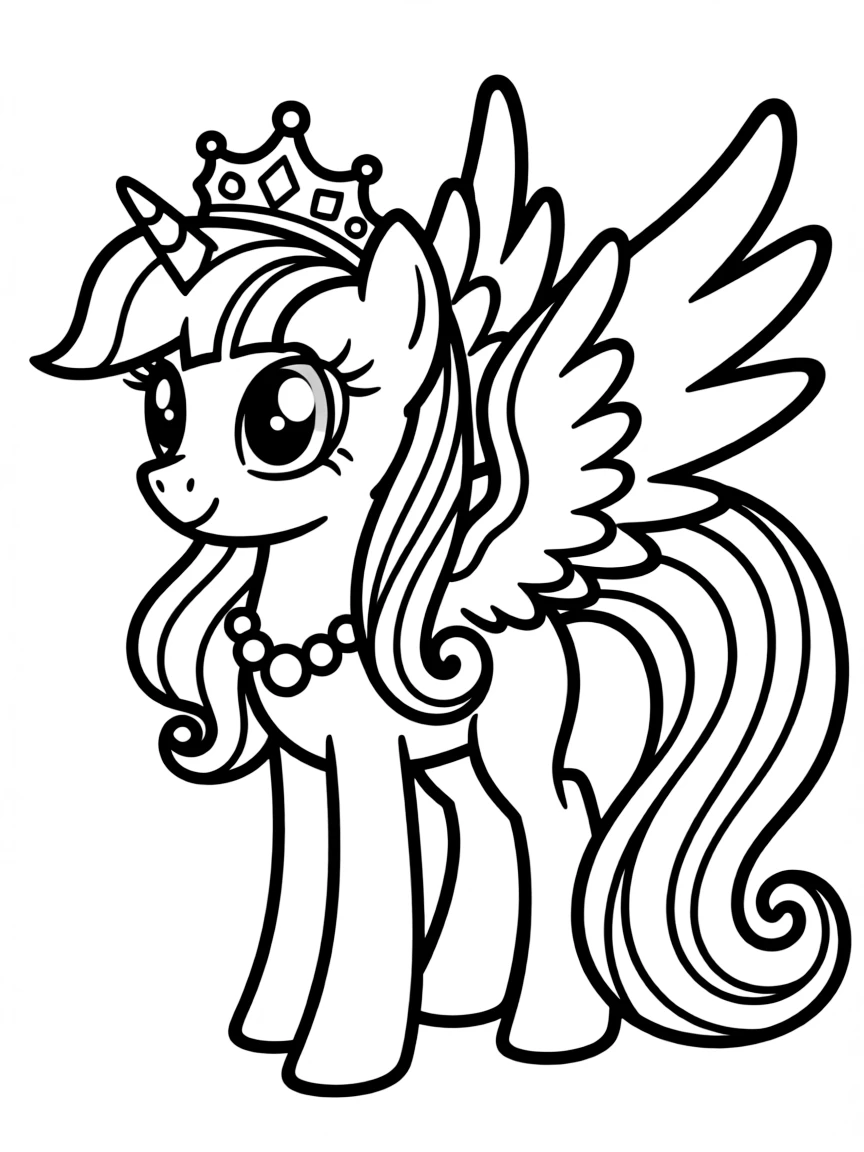 A simple outline of Princess Celestia with a crown.