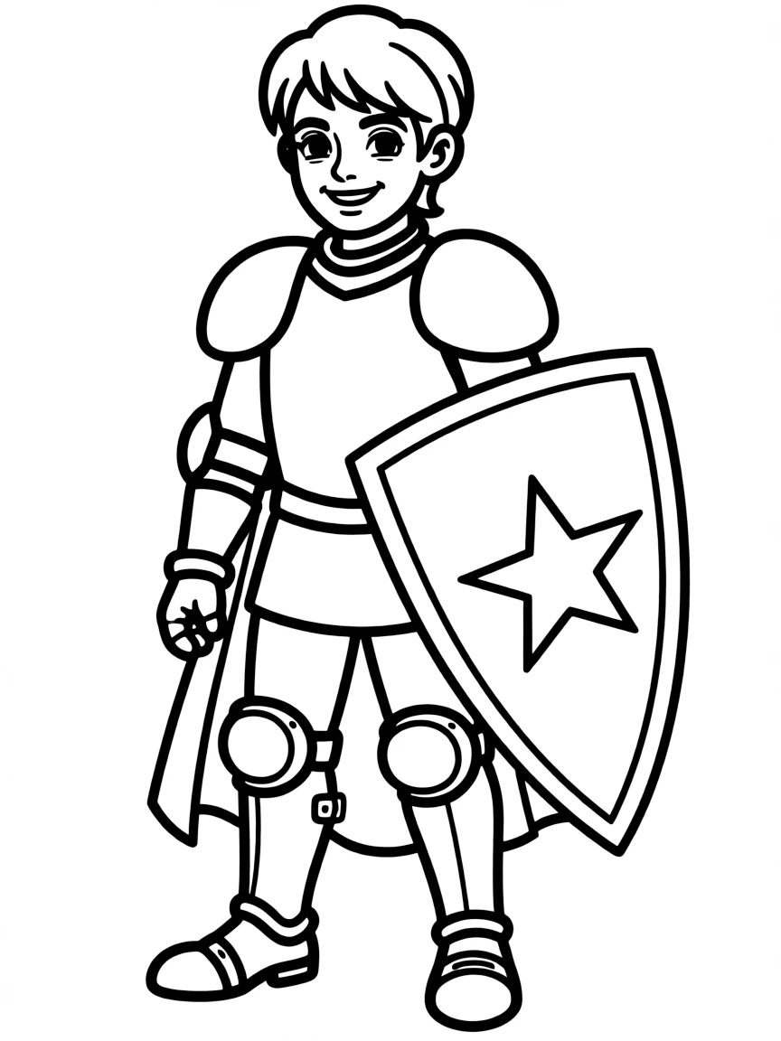 A simple outline of Shining Armor with a shield.