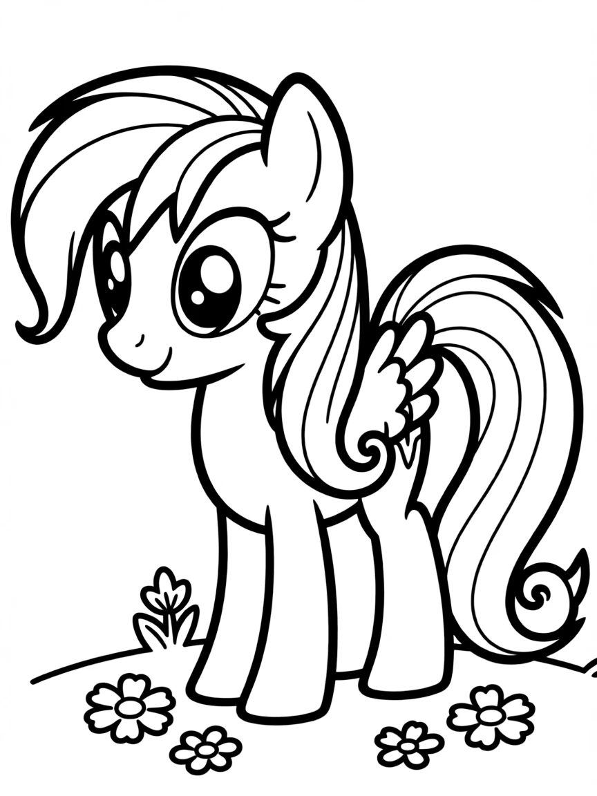 A simple outline of Fluttershy being shy.
