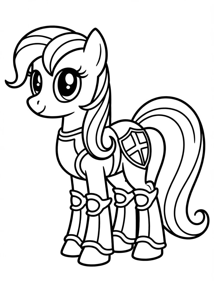 A simple outline of Shining Armor with a shield cutie mark.