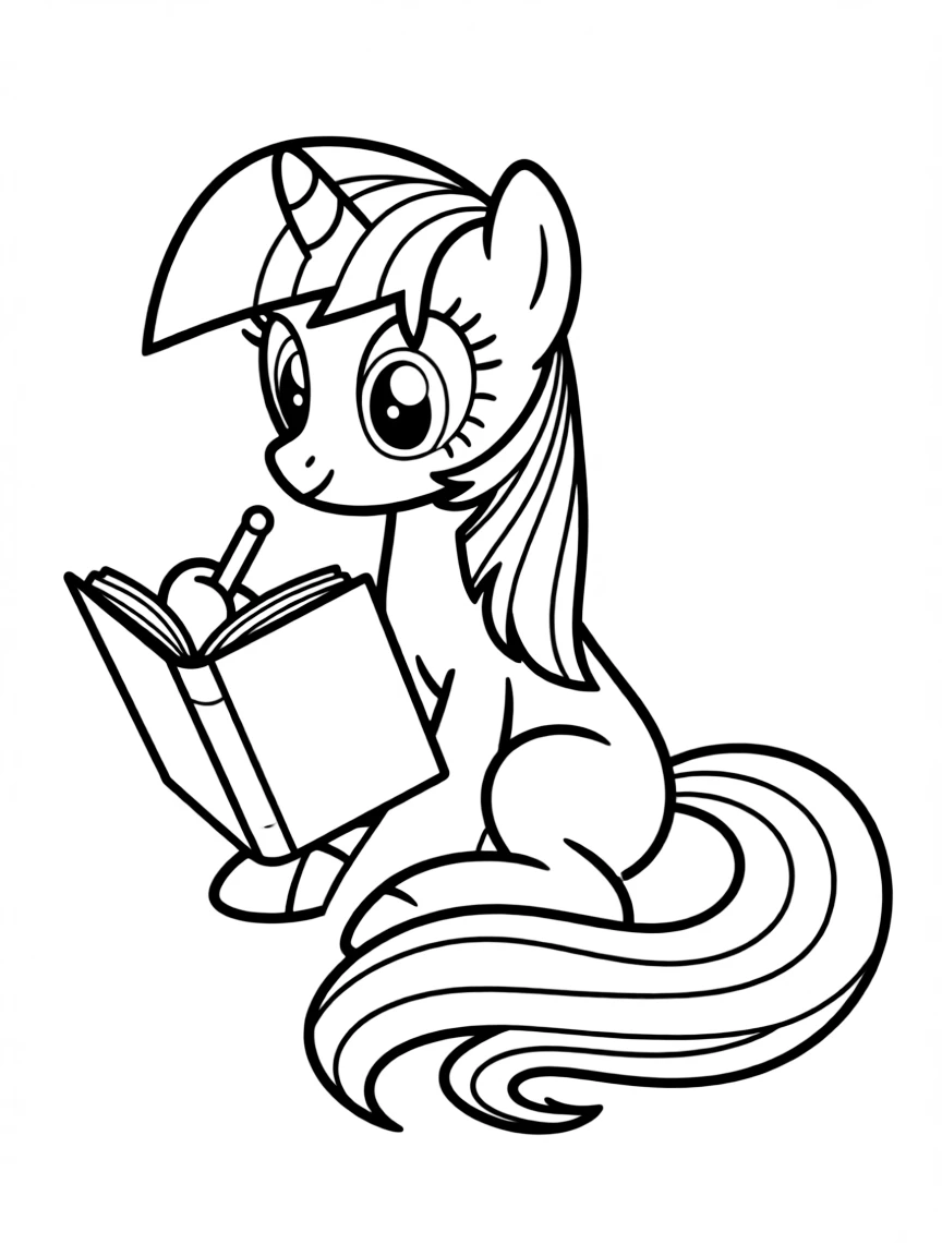 A simple outline of Twilight Sparkle writing in her journal.