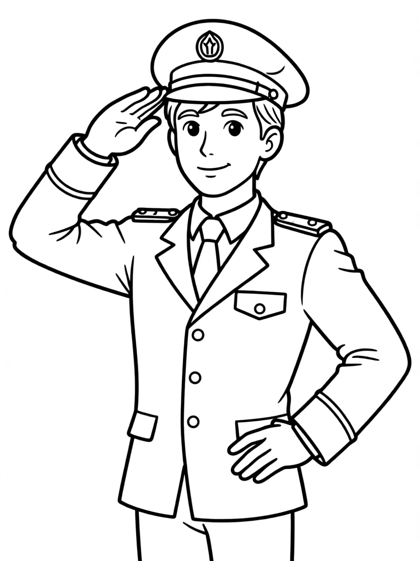 A simple outline of Shining Armor as a captain.