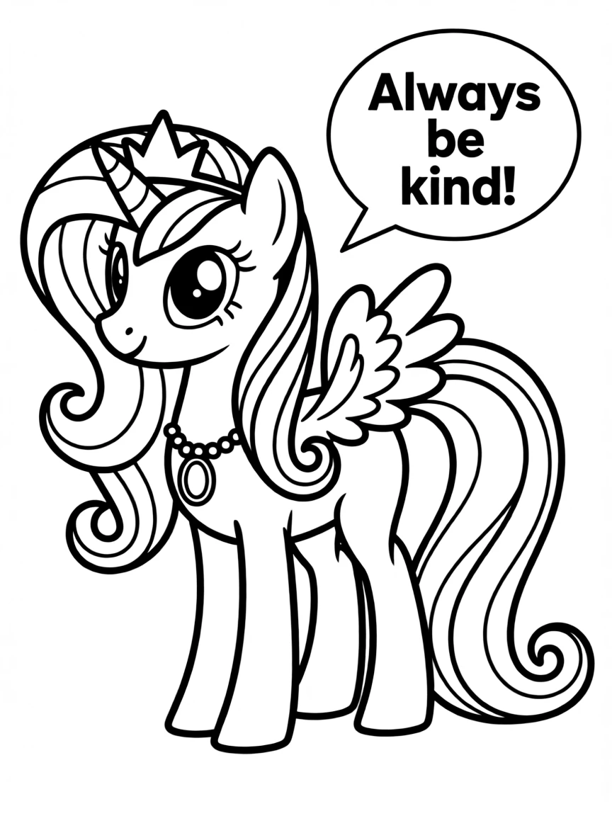A simple outline of Princess Celestia giving advice.