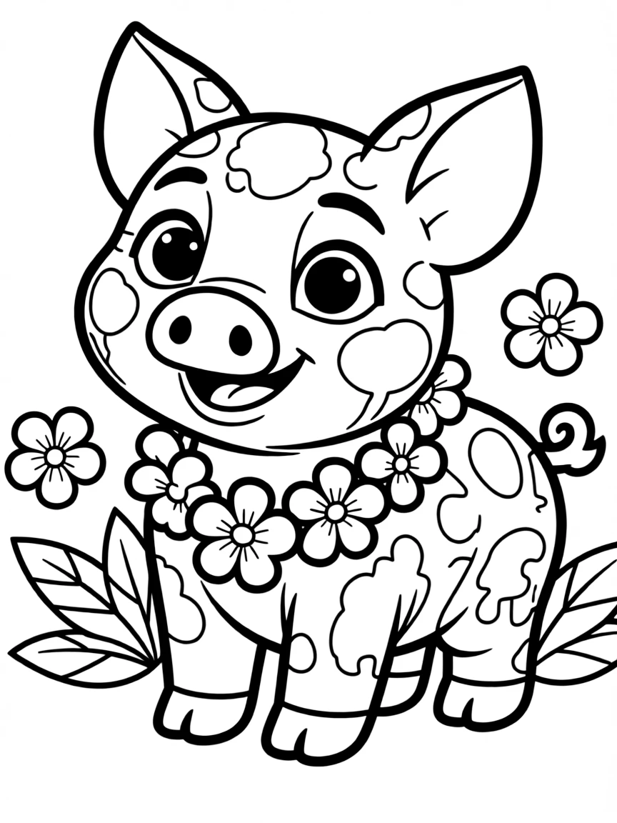 (characters in movie "Moana") Pua the pig.