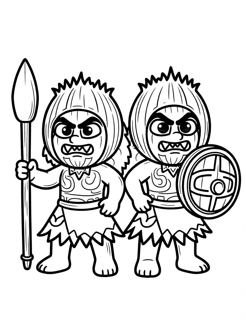 (characters in movie "Moana") Kakamora pirates.