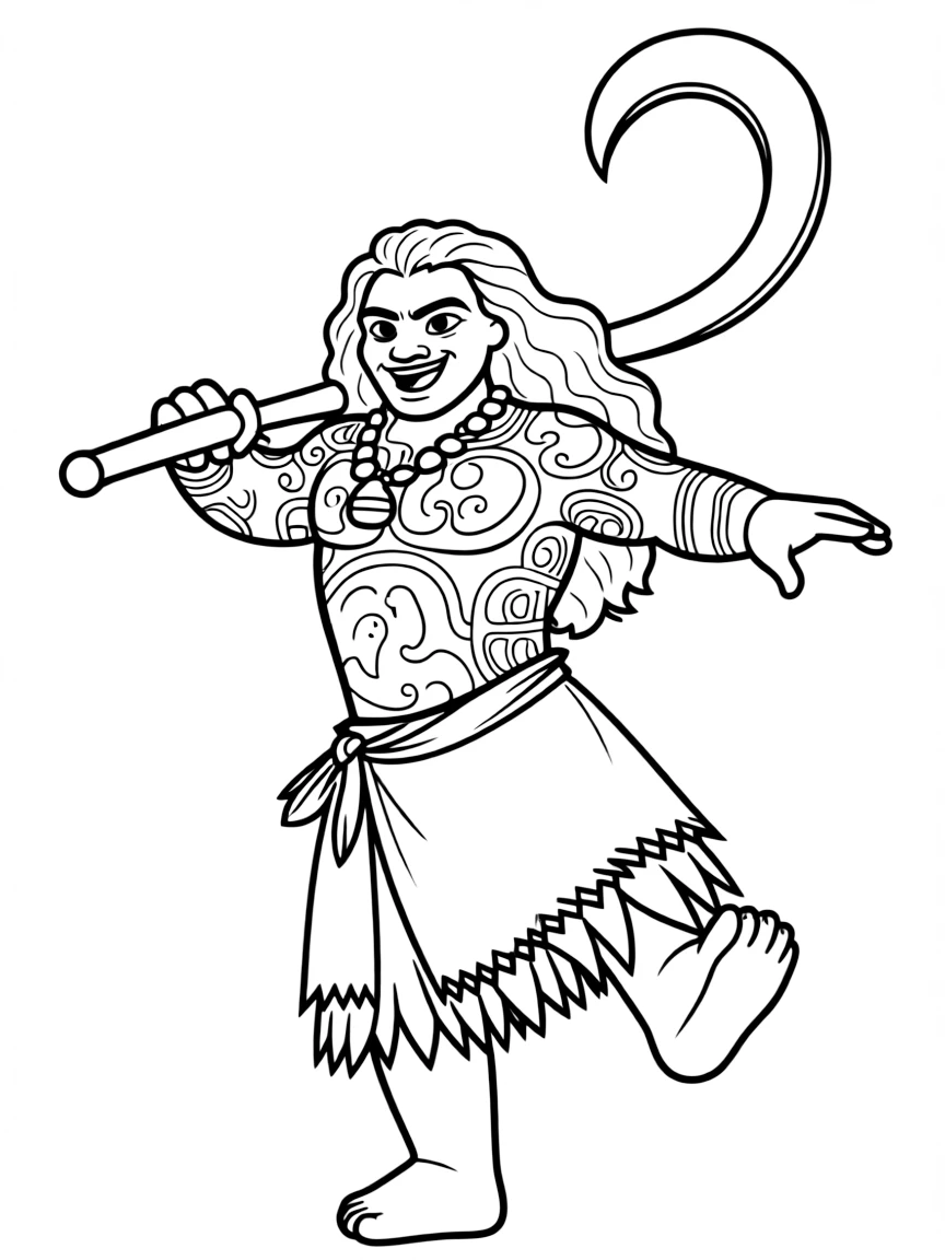 (characters in movie "Moana") Maui doing the "You're Welcome" dance.