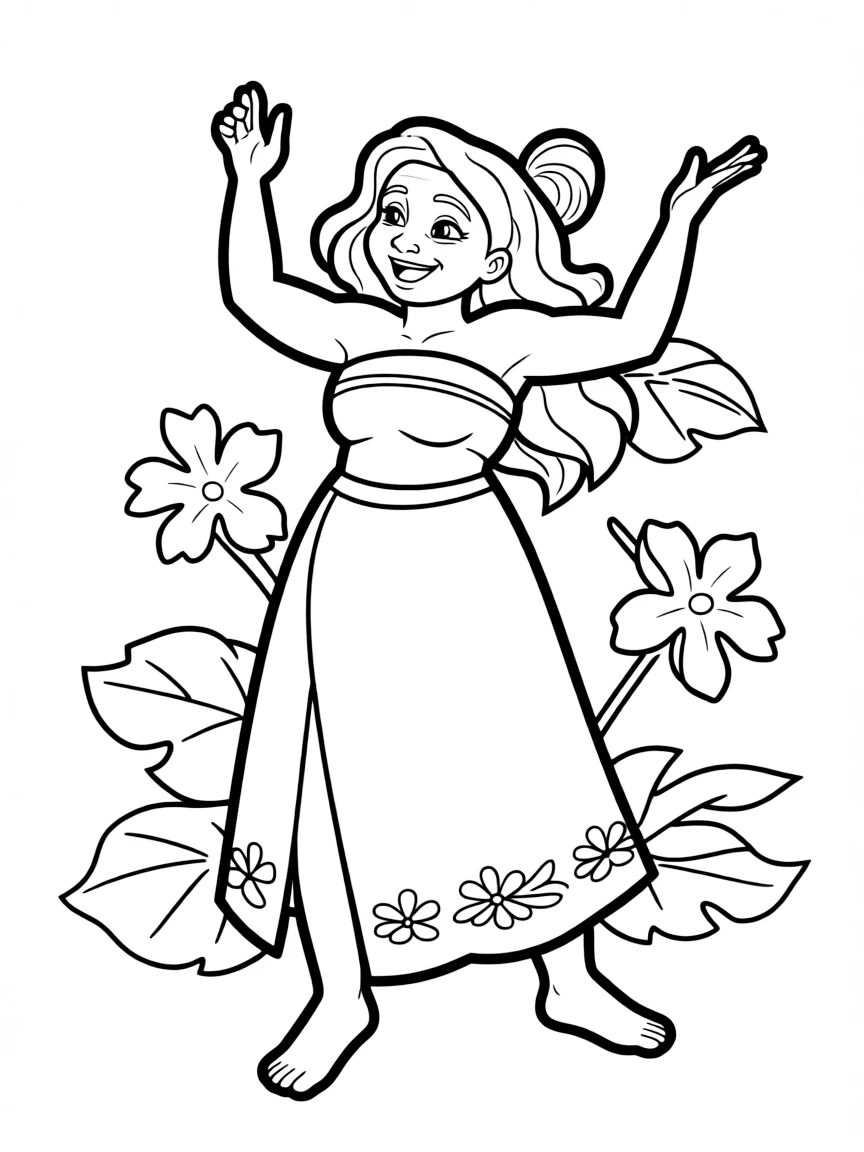 (characters in movie "Moana") Gramma Tala dancing.
