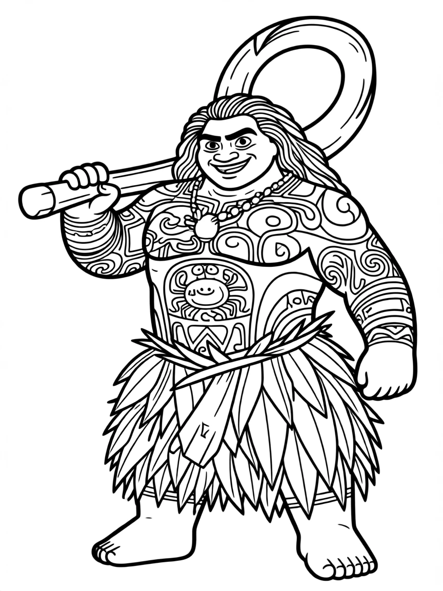 (characters in movie "Moana") Maui's magical tattoos.