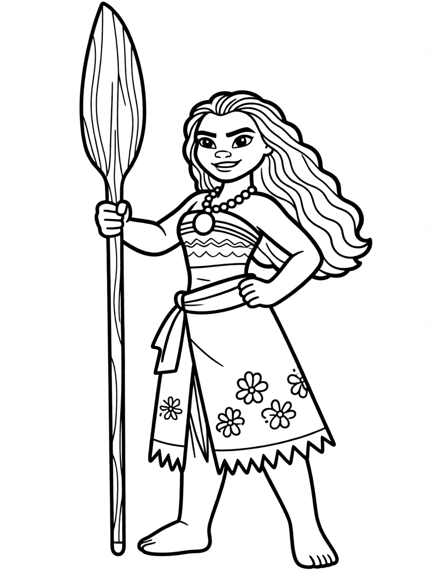 (characters in movie "Moana") Moana looking determined.