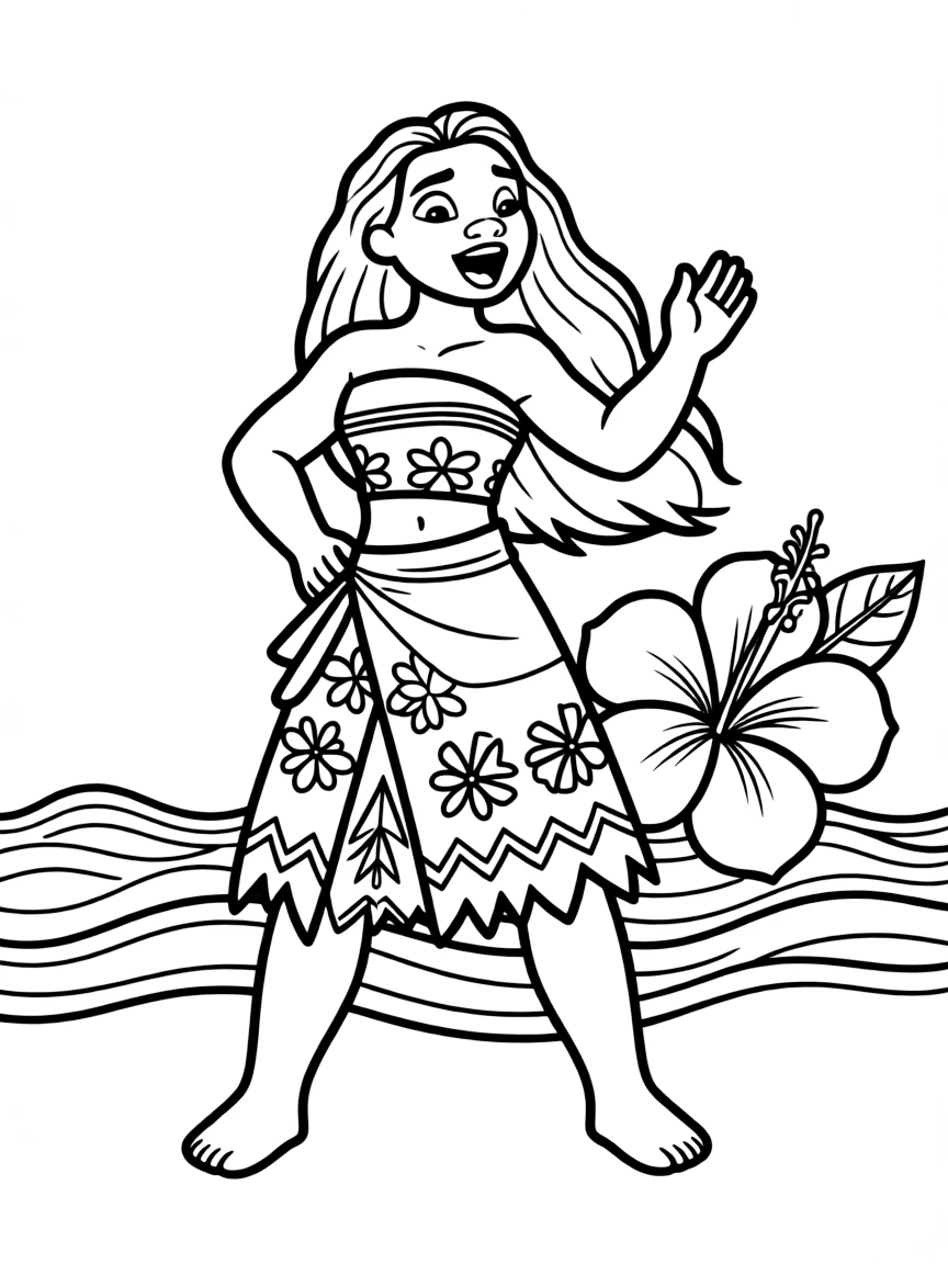 (characters in movie "Moana") Moana singing.